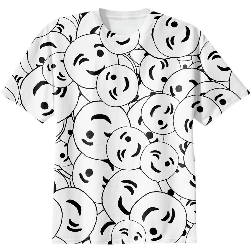 Quirky winking emoticon sketchy pattern