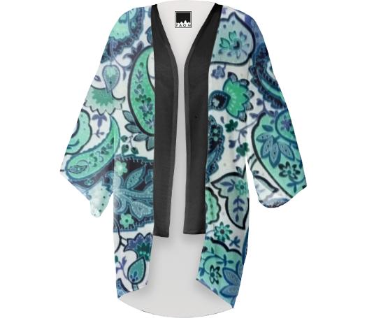 Turquoise Paisley Mermaid Kimono