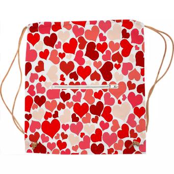 Red Pink Beige Heart Explosion Sports Bag