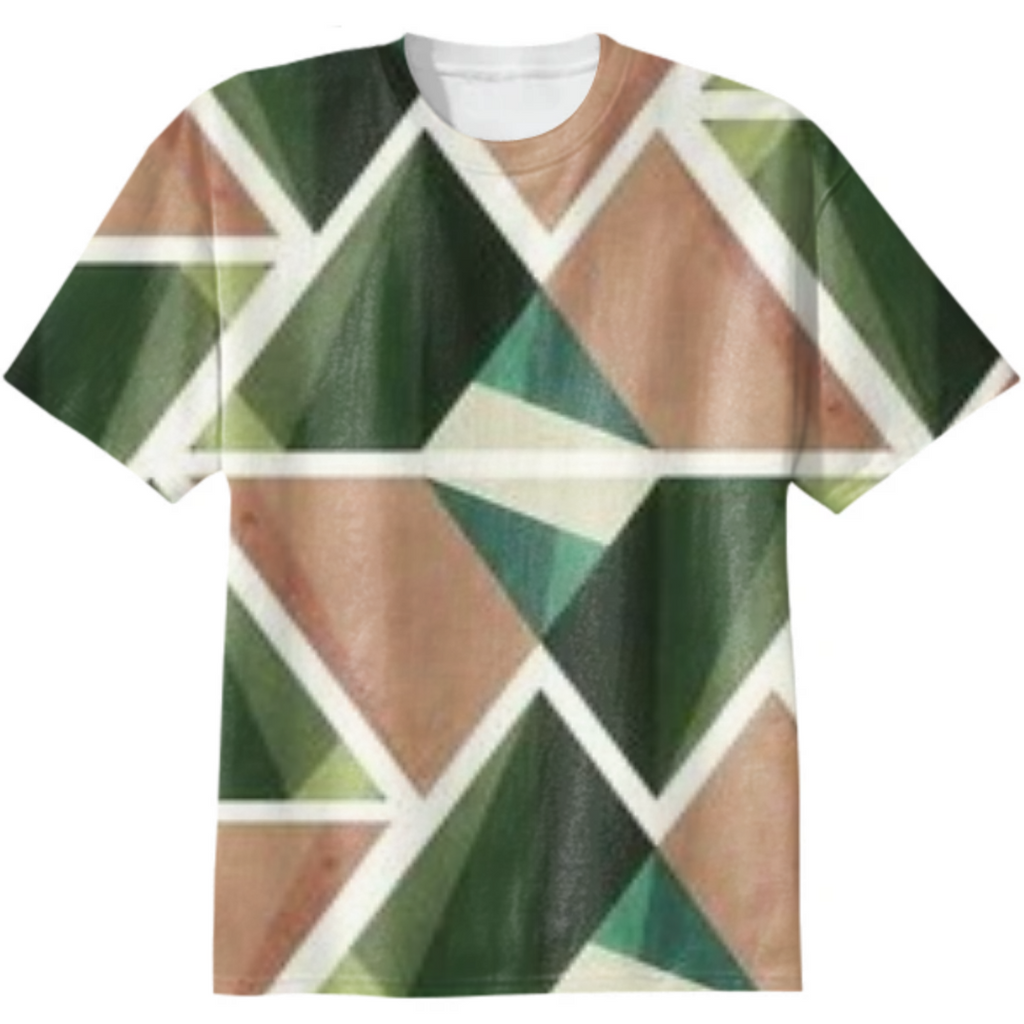 Grren and white colored shirt print design