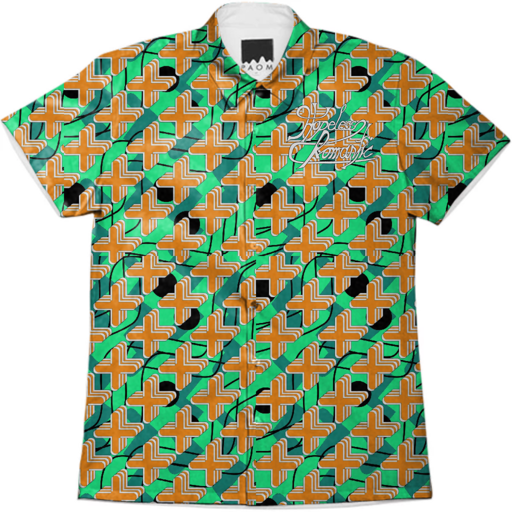 Hopeless Romantic Green Patterned Buttoned Shirt