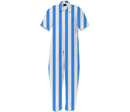 Blue beetlejuice stripe jumpsuit