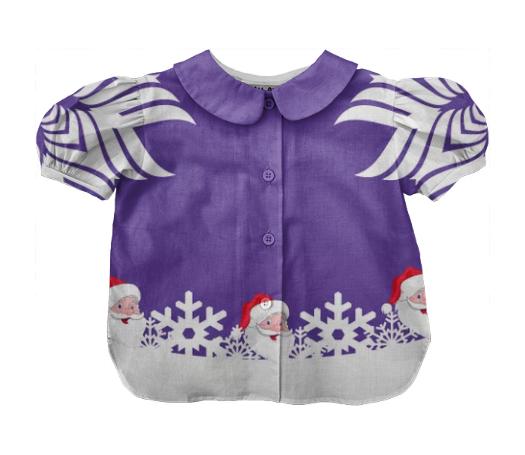 Santa Claus Snowflake Christmas Kids Blouse