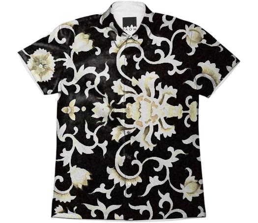 Chinese Motifs in black cream and white