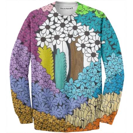 Sea of Flowers Cotton Sweatshirt