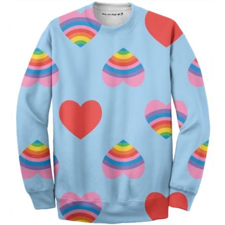 Light Blue Rainbow Heart Sweatshirt 2