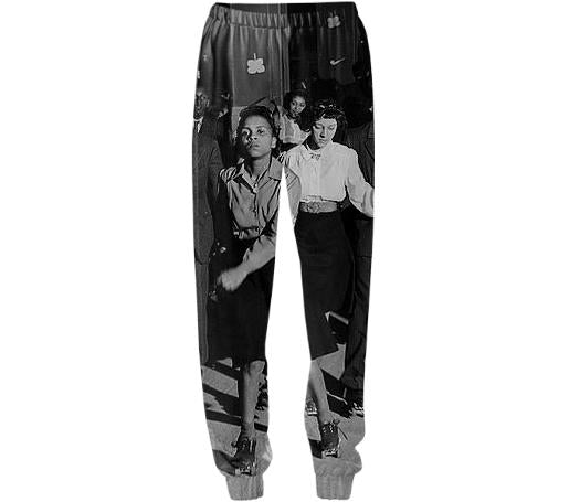 Black and White Skater Jogger Fit Sweatpants