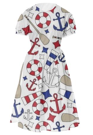 Hudson Sails Nautical Boat Pattern Dress