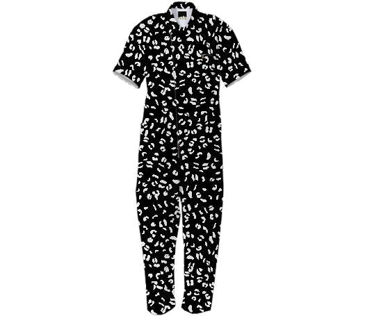 Black and White Leopard s print jumpsuit