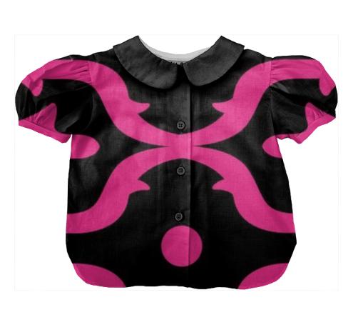 MOROCCO SUMMER KIDS BLOUSE PINK BLACK