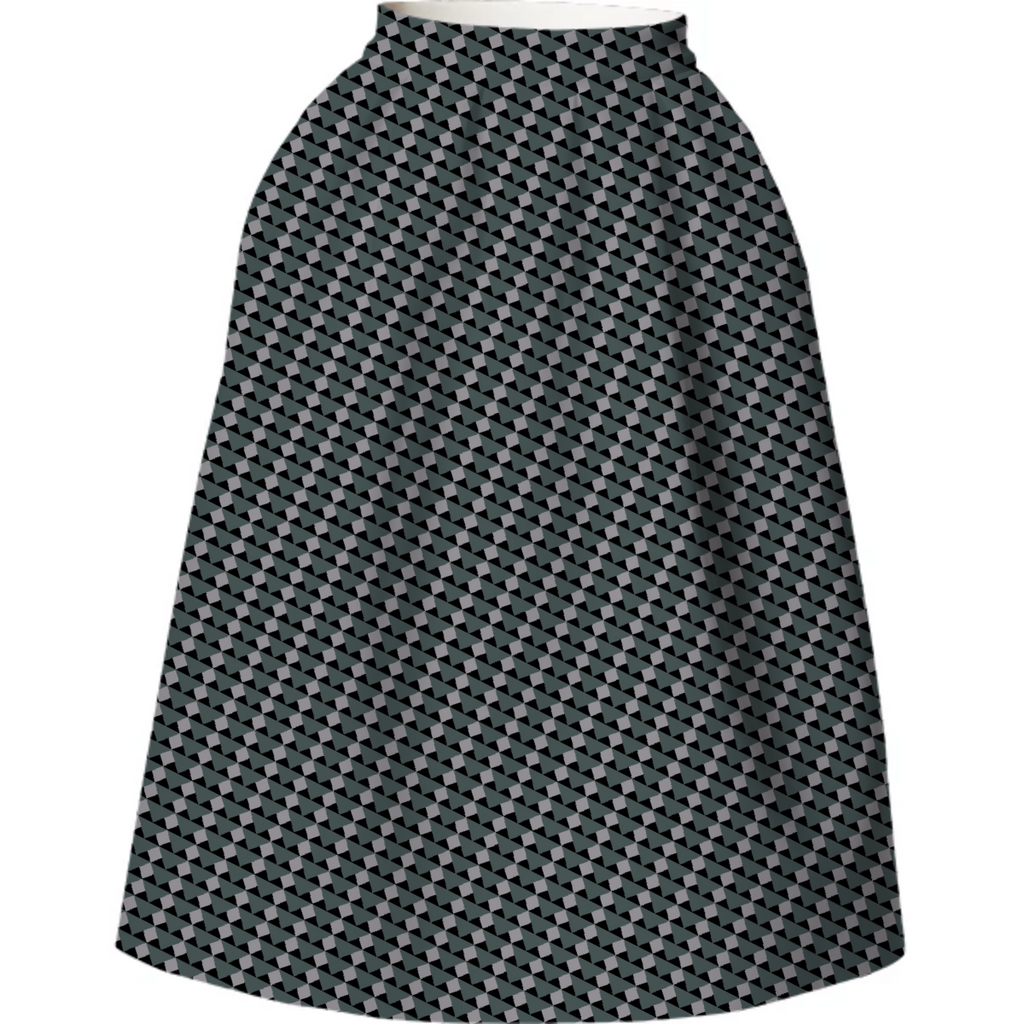 Dark Geo-metro Neoprene Skirt