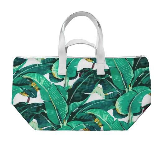 Indochine Martinique banana Leaf weekend bag