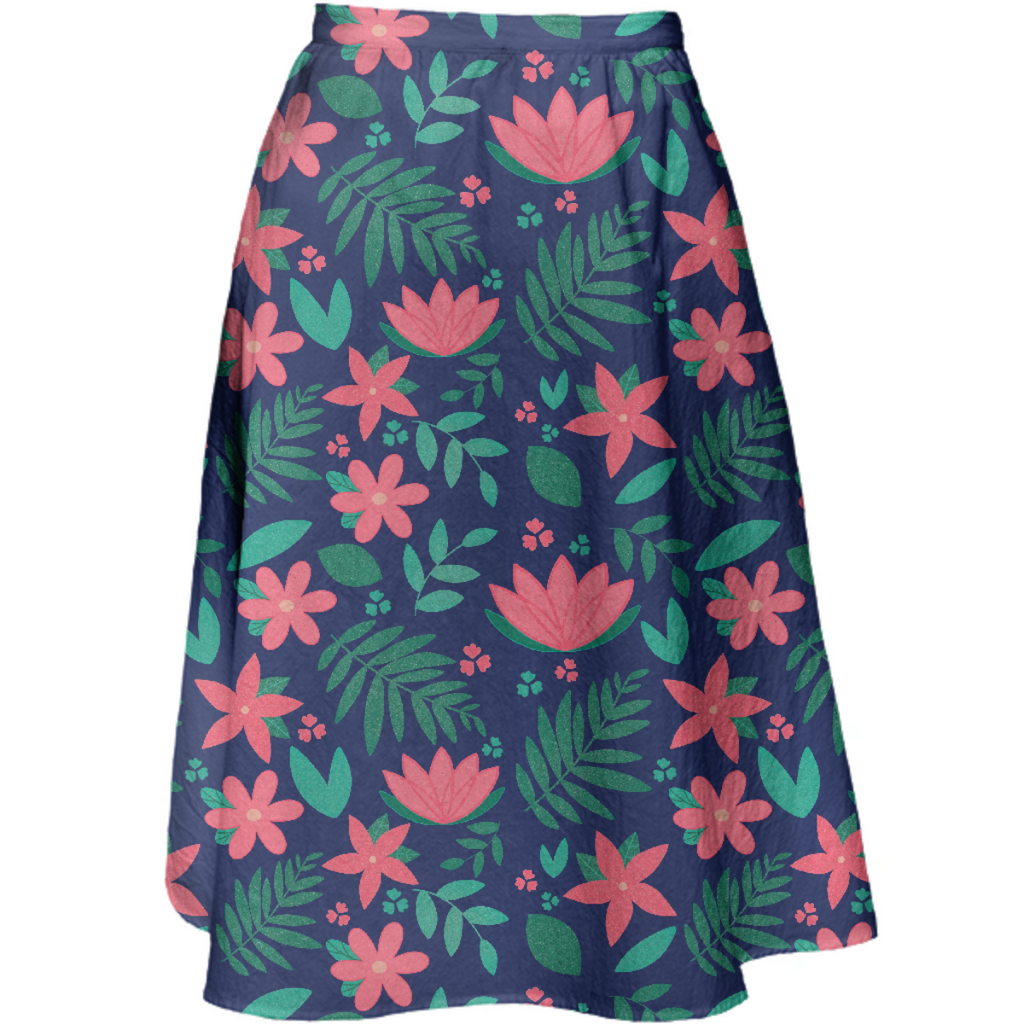 Lotus Pattern with Tropical Leaves