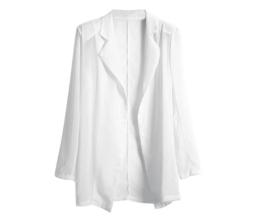 blank chiffon blaser