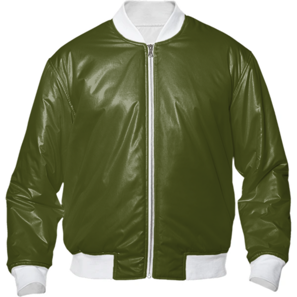 Solid Army Green Bomber Jacket