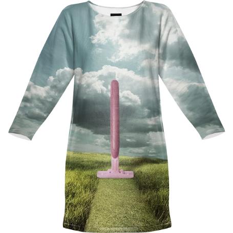 Surreal Conceptual Shaved Grass Sweatshirt Dress