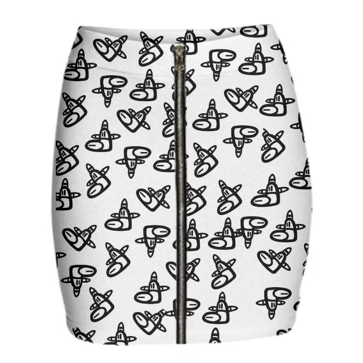 Gabriel Held Neoprene Mini Zip Skirt