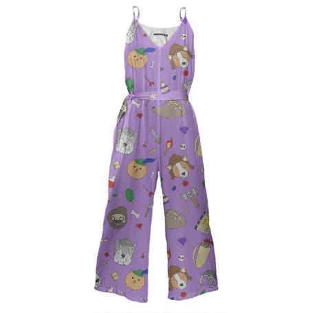 Dog Adventure Tie Waist Jumpsuit