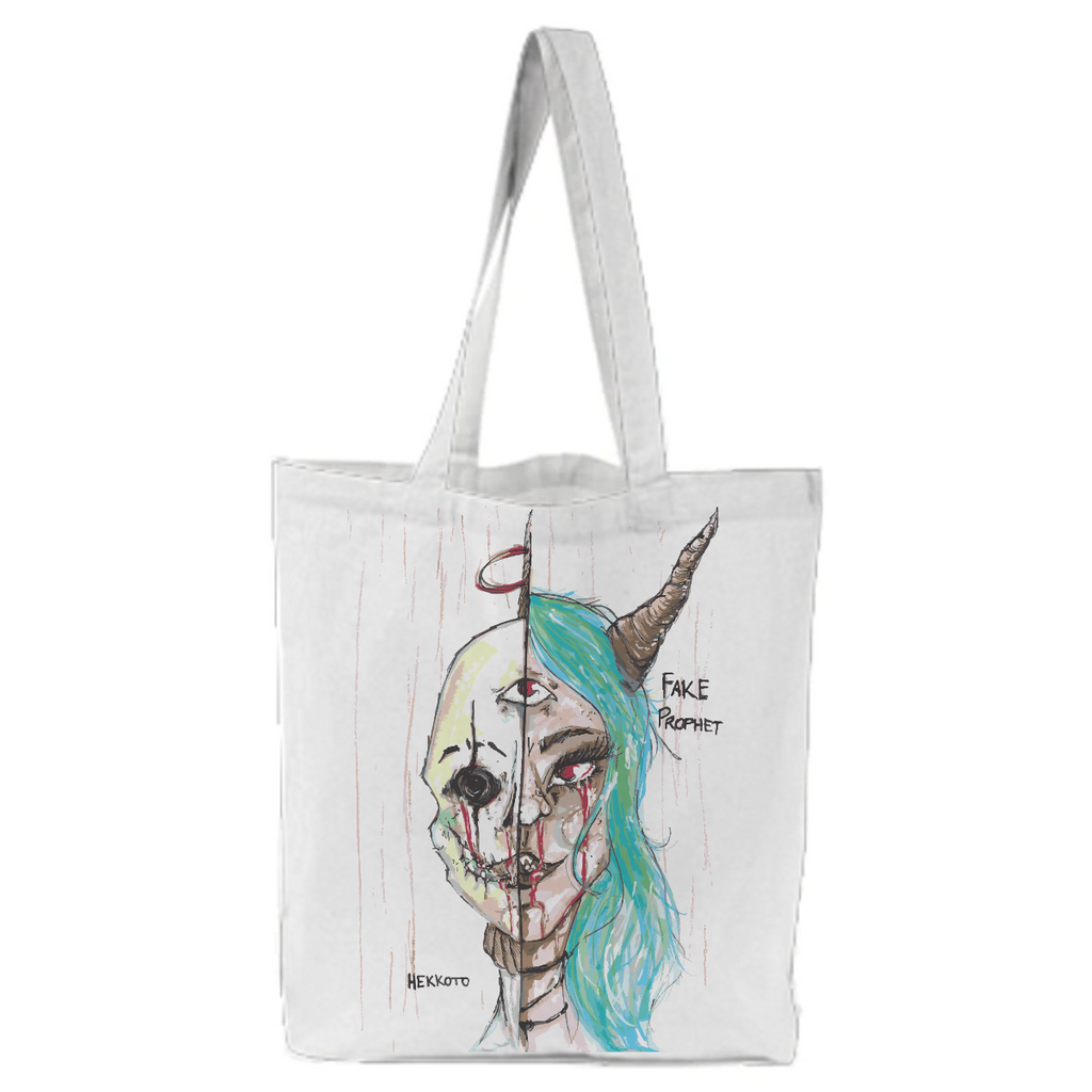 Fake prophet anime girl  and monster demon horror tote bag