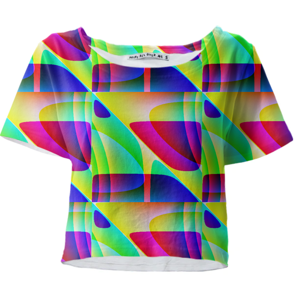 Neon Abstract Shapes Crop Top