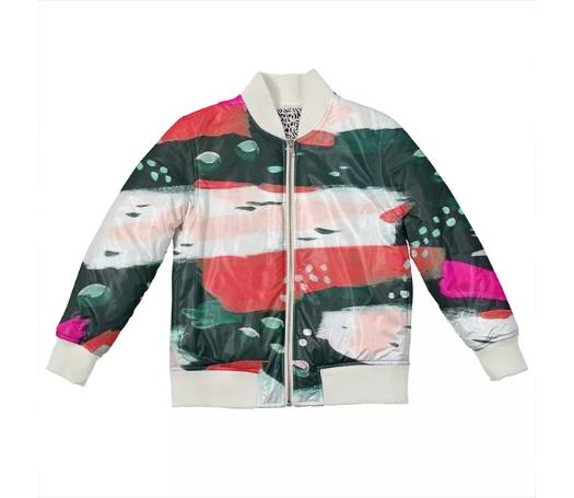 Spotted Abstract Kids Bomber Jacket by Amanda Laurel Atkins