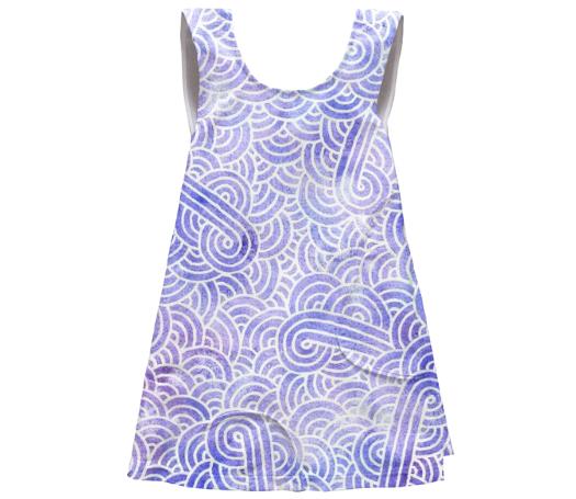 Lavender and white swirls doodles SSWTR Kids Apron Dress