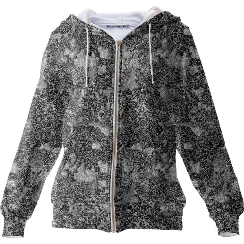 Grey and White Grunge Camouflage Print