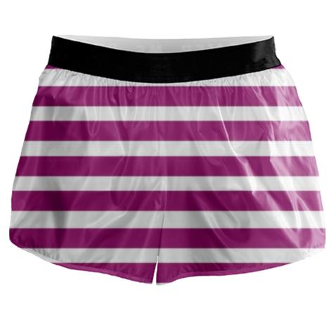 Running shorts with Wine purple stripes
