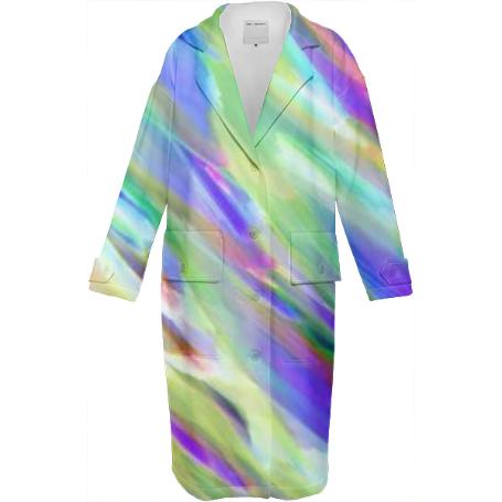 Colorful digital art splashing G401 NEOPRENE TRENCH