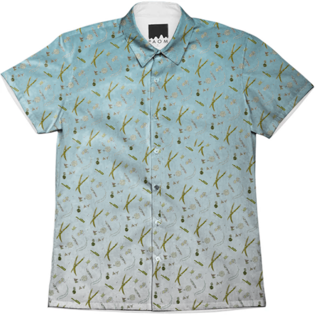 Algae Print Button-Up
