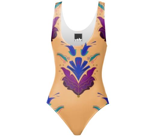 Luxury bikini ETHNO WITH FOLK FLOWERS