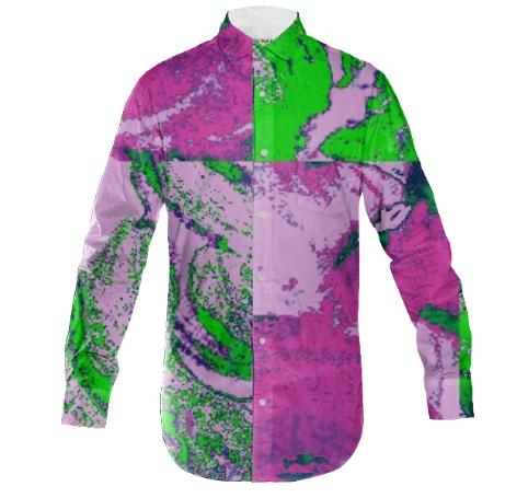 Mens Long Sleeve Shirt Detail Print