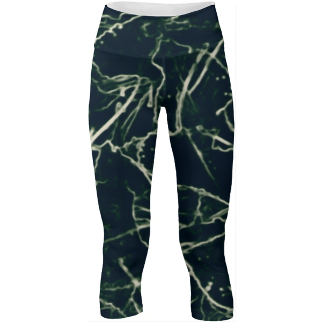 Neon Silhouette Leaves Print Pattern