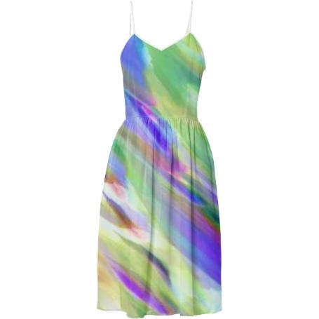 Colorful digital art splashing G401 SUMMER DRESS