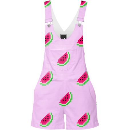 Watermelon Print overalls in pink