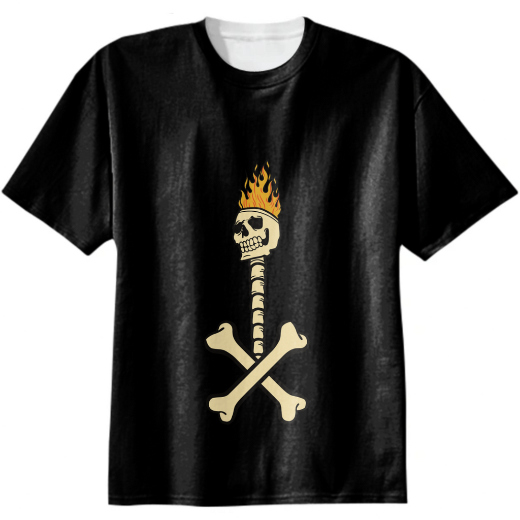 Bones And Skull On Fire T-Shirt