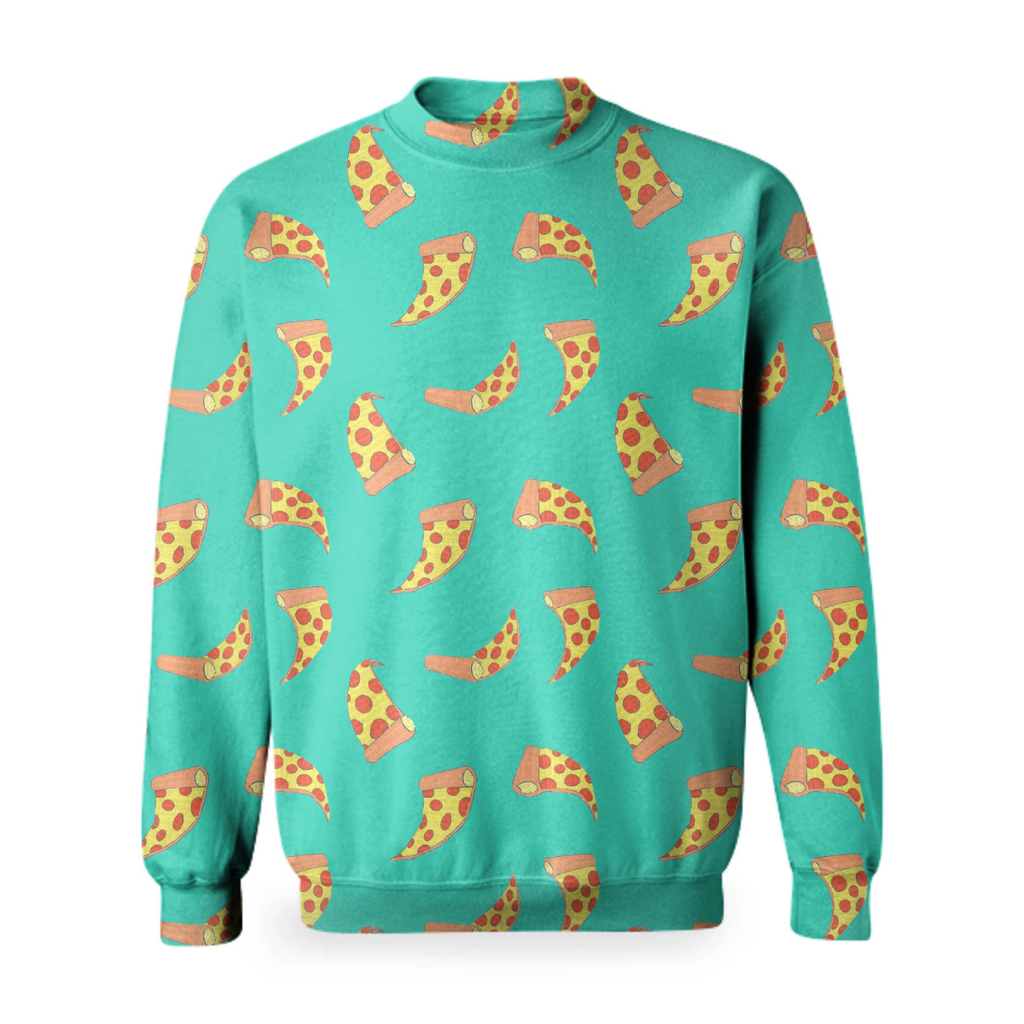 "PIZZA TIME" pattern basic sweatshirt