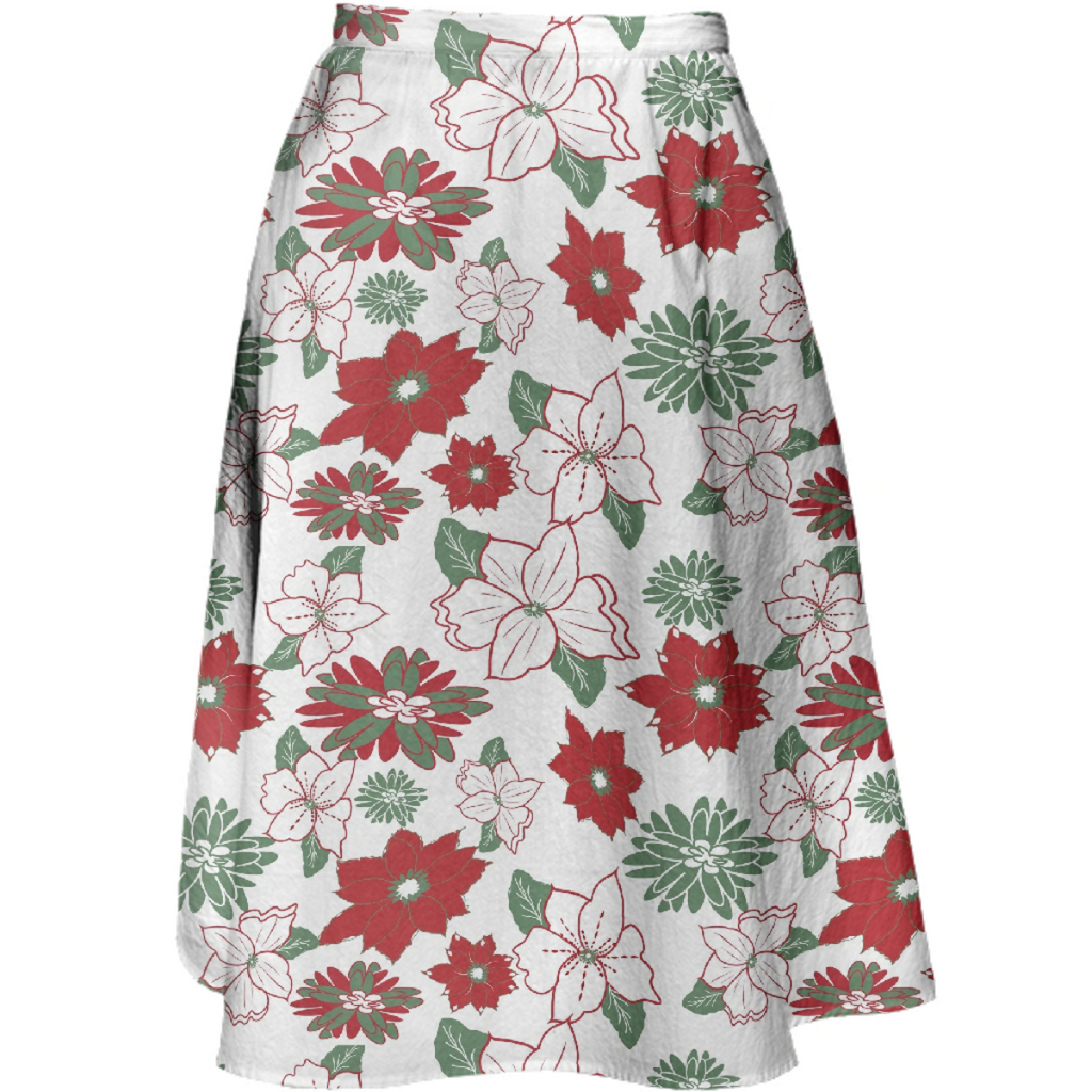 Green and red christmas floral