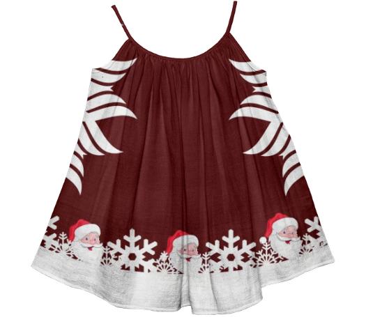 SANTA CLAUS SNOWFLAKE CHRISTMAS KIDS TENT DRESS