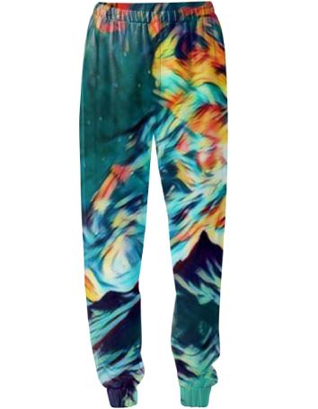 Mountain night sky sweat pants