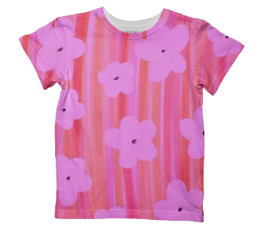 Sweet Floral Stripe Kids Tee