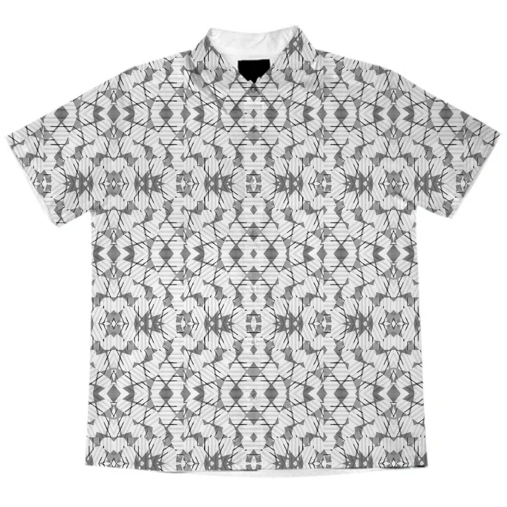 Grey and White Abstract Geometric Print