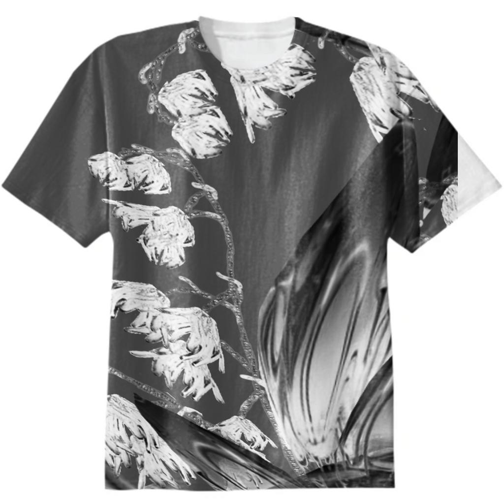 lily valley, black, white, gray, monochrome, minimalism, realism