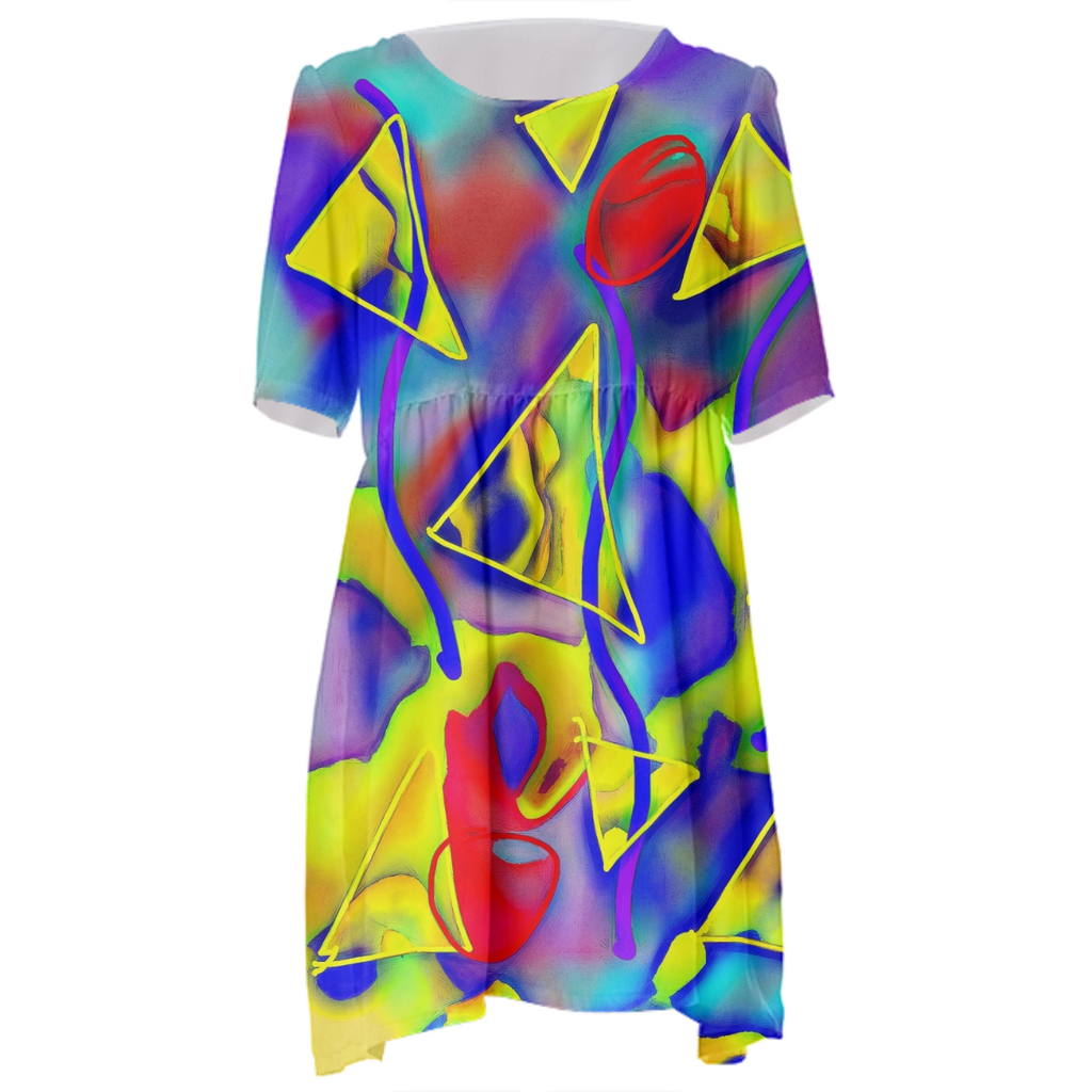 Yellow Triangles Babydoll Dress