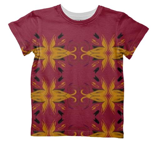 Kids art Tshirt with Gold ornaments