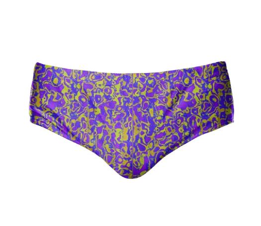 Purple Yellow Abstract Pattern Speedo