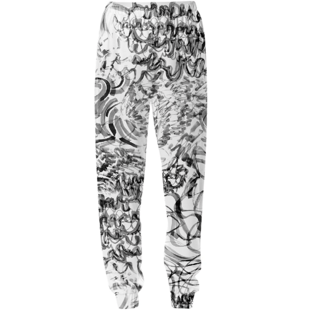 Black and white scribbles all over pattern