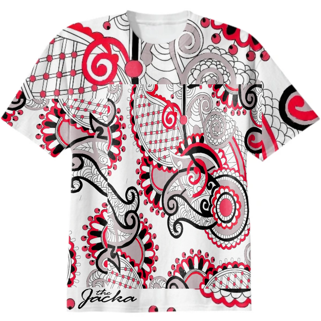 paisley red black