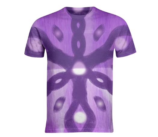 purple two tone on wood with symbol