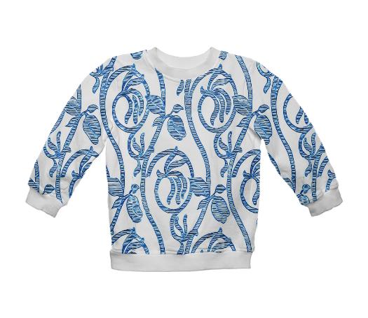 art nouveau floral blue